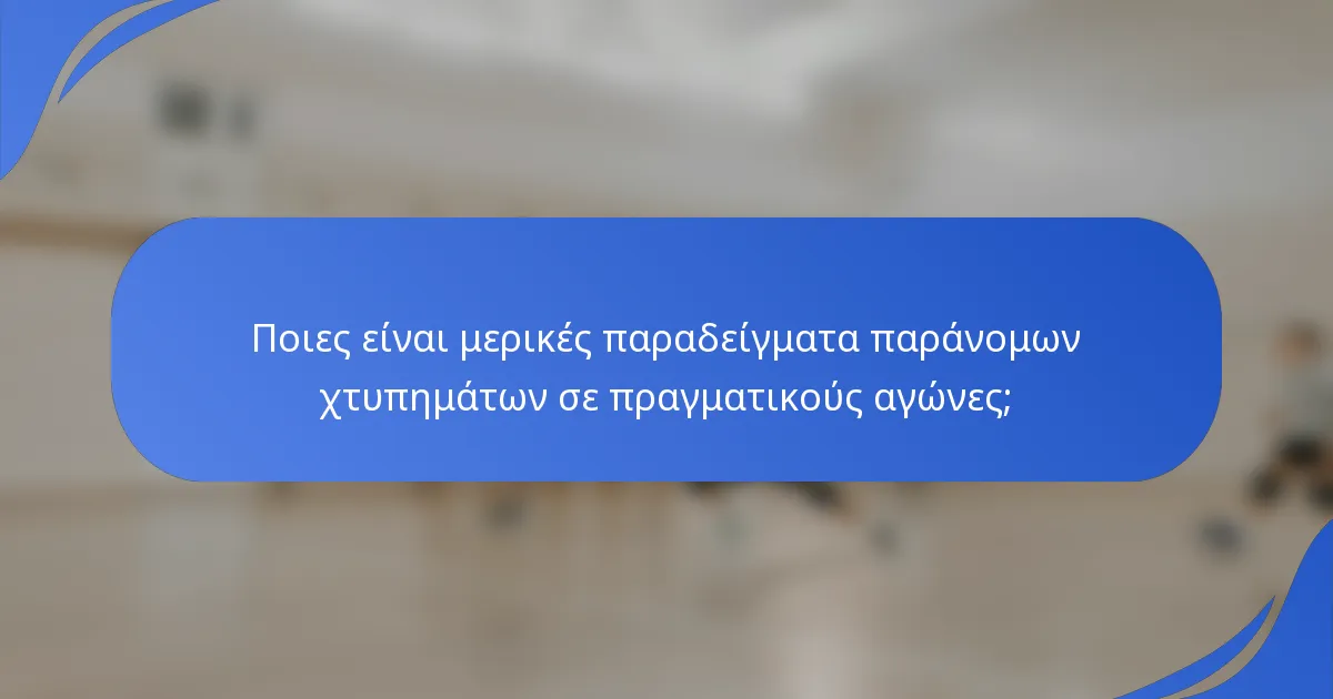 Ποιες είναι μερικές παραδείγματα παράνομων χτυπημάτων σε πραγματικούς αγώνες;