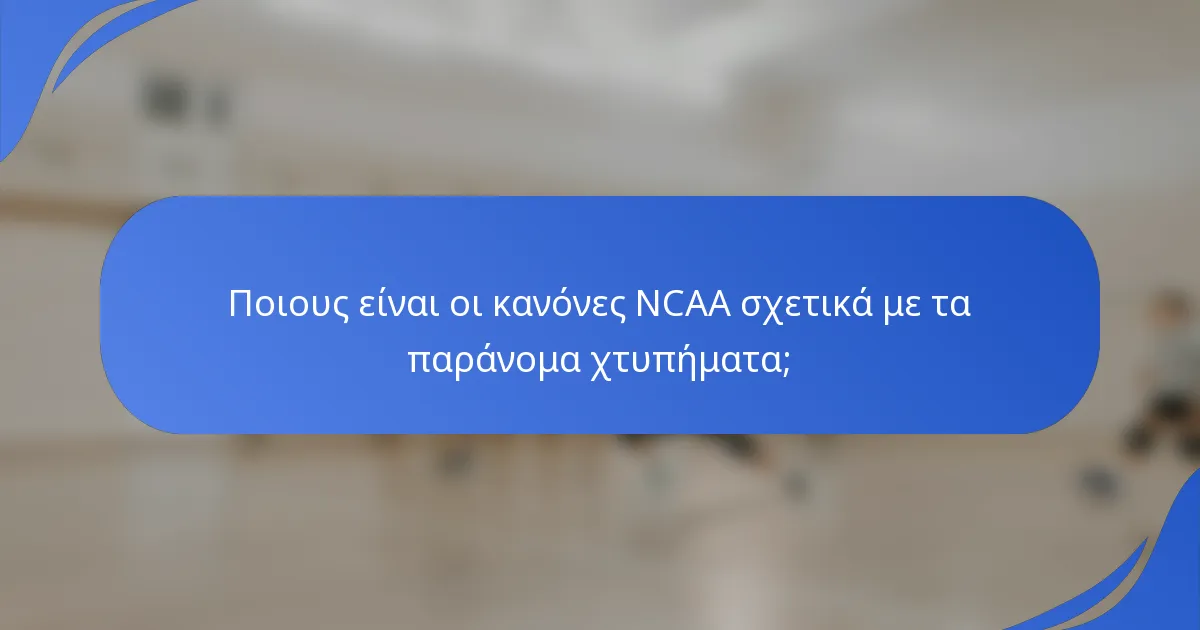 Ποιους είναι οι κανόνες NCAA σχετικά με τα παράνομα χτυπήματα;